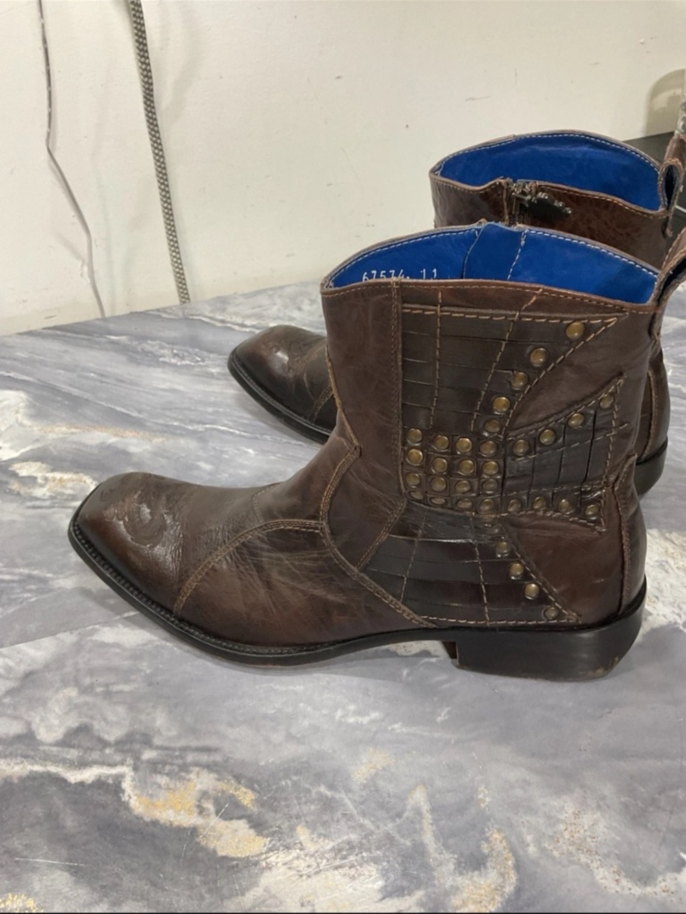 Mark Nason  Zipper Leather Dragon Boots Made in Italy size 11 - Picture 4 of 13